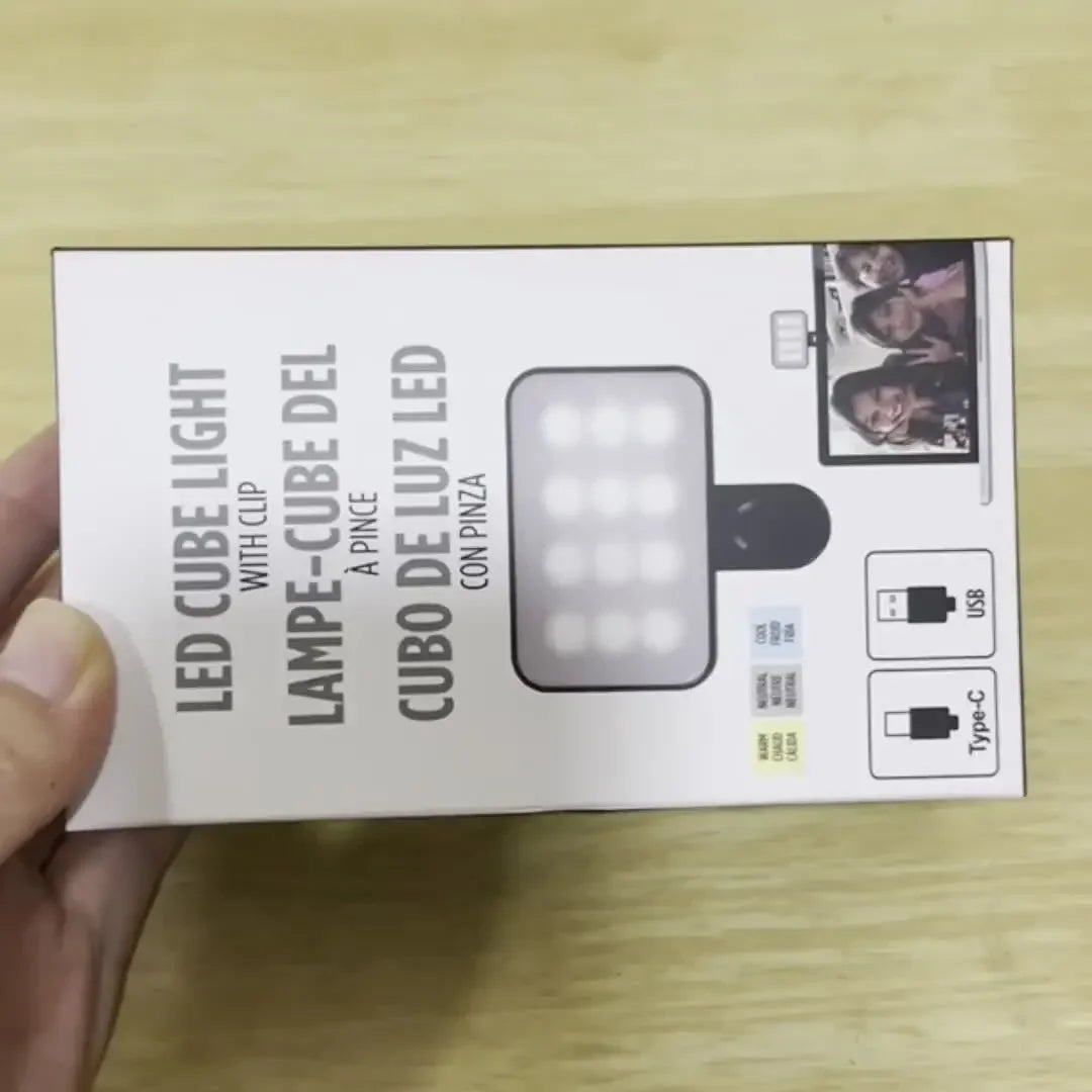 Mini lampe LED rechargeable pour selfies – 3 modes de couleur