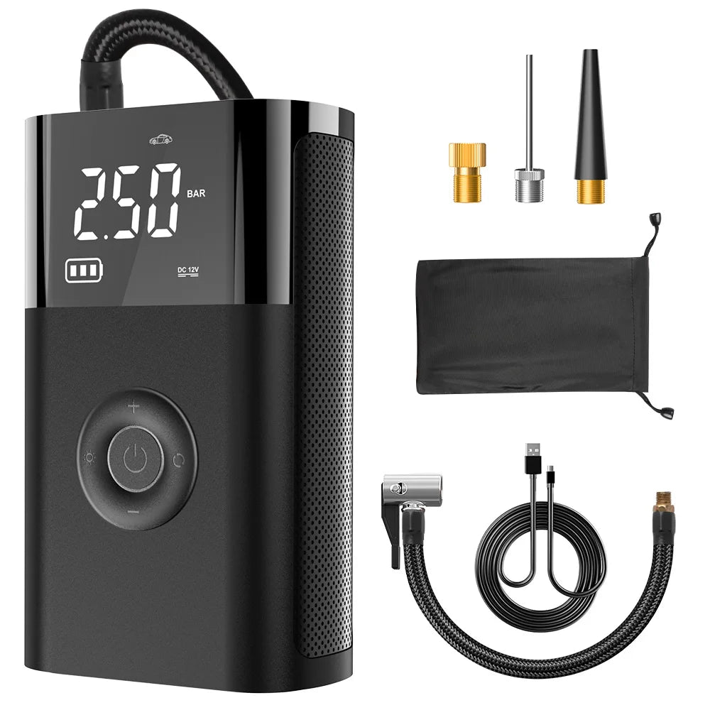Gonfleur portable sans fil CARSUN avec lampe LED